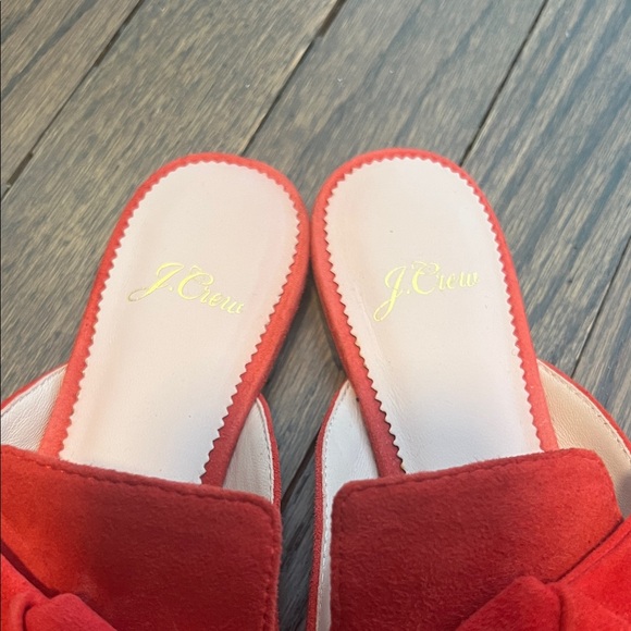 J. Crew Women's Bold Red Suede Mules - Picture 2 of 6